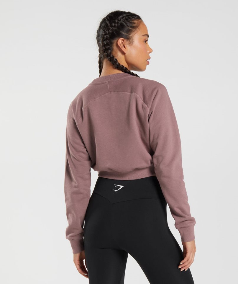 Women's Gymshark Training Cropped Sweatshirts Rose | CA 08DA65